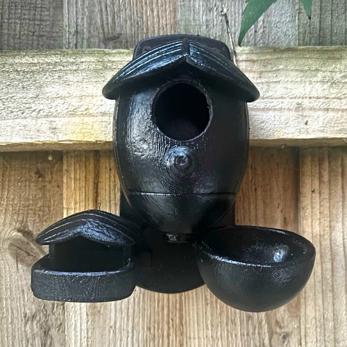 Black wall mounted bird house - bird,
