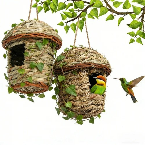 Bird nesting box house straw - box,