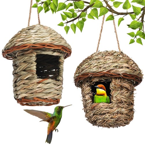 Bird nesting box - house, straw