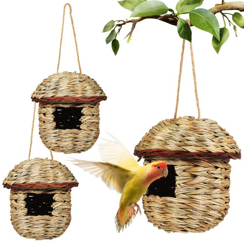 3pcs sturdy straw woven bird - sturdy,