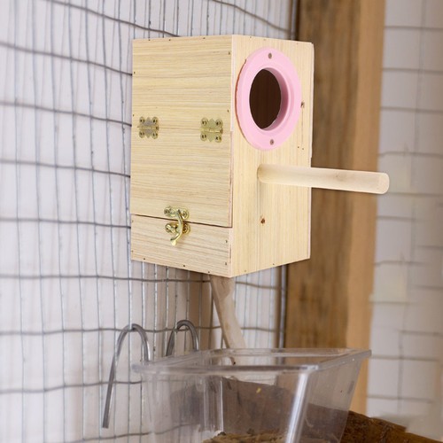 Wood bird nest box khaki - box,