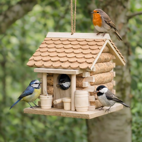 Wine cork bird nest house - cork,