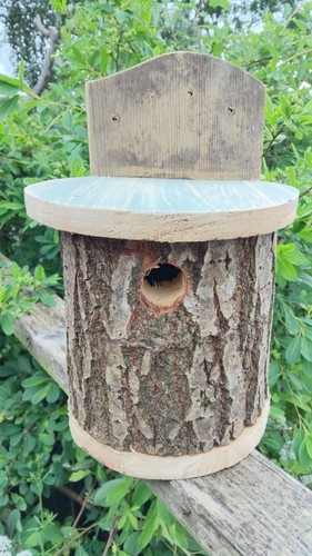 Nest box carved log - box,