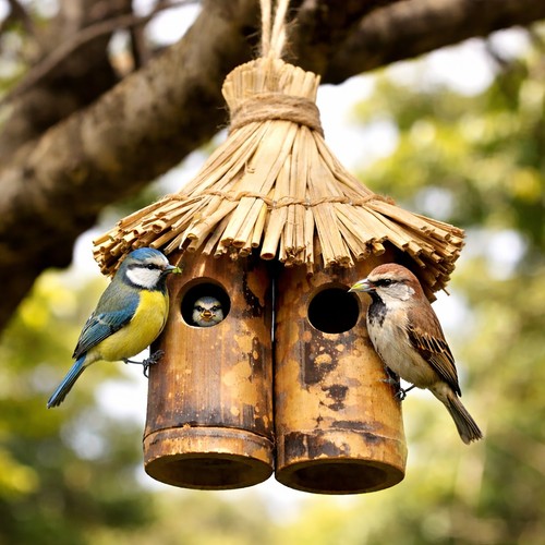Hanging bird nest - box, tiki