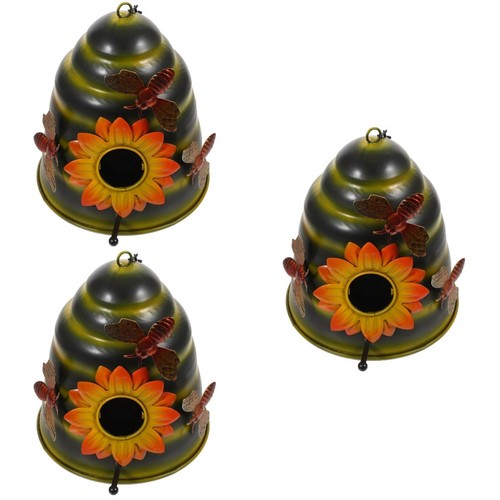 3pcs metal bird nest boxes - metal,