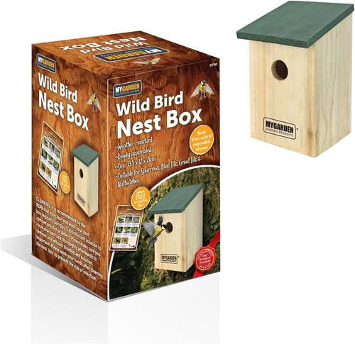 Wooden wild bird nest box - wild,
